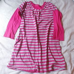 CLOSET CLEAR OUT Carter's Pink & White Striped Two- Layer Long Sleeve Dress